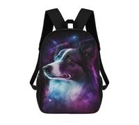 sinyumoney 3D Printed 17inch Backpacks Cosmic Canine Portrait-6 Children Backpacks Kids School Backpack Cute Travel Bags Outdoor Casual Daypack for Boys