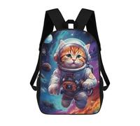sinyumoney 3D Printed 17inch Backpacks Cosmic Cat Explorer-1 Children Backpacks Kids School Backpack Cute Travel Bags Outdoor Casual Daypack for Boys