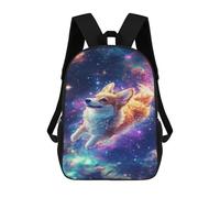 sinyumoney 3D Printed 17inch Backpacks Cosmic Corgi Adventure-11 Children Backpacks Kids School Backpack Cute Travel Bags Outdoor Casual Daypack for Boys
