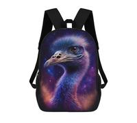 sinyumoney 3D Printed 17inch Backpacks Cosmic Emu Portrait-11 Children Backpacks Kids School Backpack Cute Travel Bags Outdoor Casual Daypack for Boys
