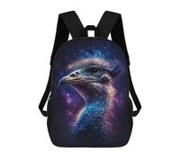 sinyumoney 3D Printed 17inch Backpacks Cosmic Emu Portrait-13 Children Backpacks Kids School Backpack Cute Travel Bags Outdoor Casual Daypack for Boys