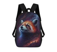 sinyumoney 3D Printed 17inch Backpacks Cosmic Red Panda Portrait Children Backpacks Kids School Backpack Cute Travel Bags Outdoor Casual Daypack for Boys