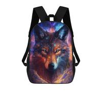 sinyumoney 3D Printed 17inch Backpacks Cosmic Wolf Portrait-53 Children Backpacks Kids School Backpack Cute Travel Bags Outdoor Casual Daypack for Boys