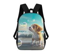 sinyumoney 3D Printed 17inch Backpacks Cute Dog at Ocean Children Backpacks Kids School Backpack Cute Travel Bags Outdoor Casual Daypack for Boys