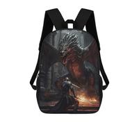 sinyumoney 3D Printed 17inch Backpacks Dragon Dungeon Boss Children Backpacks Kids School Backpack Cute Travel Bags Outdoor Casual Daypack for Boys