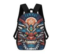 sinyumoney 3D Printed 17inch Backpacks Dragon Head Tattoo Design Children Backpacks Kids School Backpack Cute Travel Bags Outdoor Casual Daypack for Boys