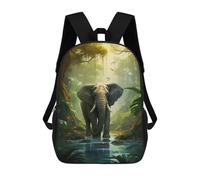 sinyumoney 3D Printed 17inch Backpacks Elephant in Amazon Rainforest Children Backpacks Kids School Backpack Cute Travel Bags Outdoor Casual Daypack for Boys