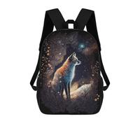 sinyumoney 3D Printed 17inch Backpacks Enchanted Fox in Starry Night Children Backpacks Kids School Backpack Cute Travel Bags Outdoor Casual Daypack for Boys