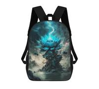 sinyumoney 3D Printed 17inch Backpacks Enchanted Lotus Island Children Backpacks Kids School Backpack Cute Travel Bags Outdoor Casual Daypack for Boys