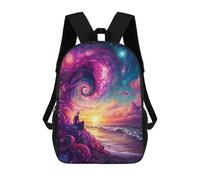 sinyumoney 3D Printed 17inch Backpacks Fantasy Sunset Serenity Children Backpacks Kids School Backpack Cute Travel Bags Outdoor Casual Daypack for Boys