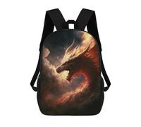 sinyumoney 3D Printed 17inch Backpacks Fiery Dragon Artwork -5 Children Backpacks Kids School Backpack Cute Travel Bags Outdoor Casual Daypack for Boys