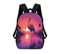 sinyumoney 3D Printed 17inch Backpacks Flamingo in Lake Children Backpacks Kids School Backpack Cute Travel Bags Outdoor Casual Daypack for Boys