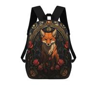 sinyumoney 3D Printed 17inch Backpacks Fox Stained Glass Children Backpacks Kids School Backpack Cute Travel Bags Outdoor Casual Daypack for Boys