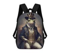 sinyumoney 3D Printed 17inch Backpacks Frog Graceful Children Backpacks Kids School Backpack Cute Travel Bags Outdoor Casual Daypack for Boys