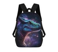 sinyumoney 3D Printed 17inch Backpacks Galactic Dinosaur Head Children Backpacks Kids School Backpack Cute Travel Bags Outdoor Casual Daypack for Boys