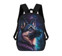 sinyumoney 3D Printed 17inch Backpacks Galactic German Shepherd Art Print -1 Children Backpacks Kids School Backpack Cute Travel Bags Outdoor Casual Daypack for Boys