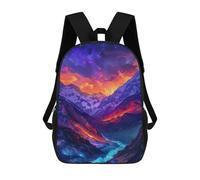 sinyumoney 3D Printed 17inch Backpacks Galactic Mountain Range -1 Children Backpacks Kids School Backpack Cute Travel Bags Outdoor Casual Daypack for Boys
