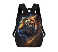 sinyumoney 3D Printed 17inch Backpacks Galactic Tiger Portrait-27 Children Backpacks Kids School Backpack Cute Travel Bags Outdoor Casual Daypack for Boys