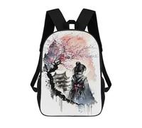 sinyumoney 3D Printed 17inch Backpacks Geisha Cherry Blossom Children Backpacks Kids School Backpack Cute Travel Bags Outdoor Casual Daypack for Boys