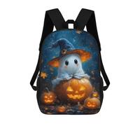 sinyumoney 3D Printed 17inch Backpacks Ghostly Pumpkin Patch Children Backpacks Kids School Backpack Cute Travel Bags Outdoor Casual Daypack for Boys