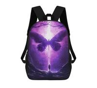 sinyumoney 3D Printed 17inch Backpacks Giant Purple Butterfly Children Backpacks Kids School Backpack Cute Travel Bags Outdoor Casual Daypack for Boys