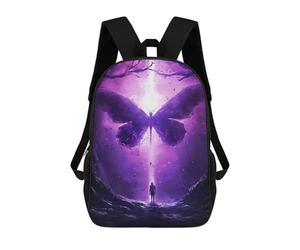 sinyumoney 3D Printed 17inch Backpacks Giant Purple Butterfly Children Backpacks Kids School Backpack Cute Travel Bags Outdoor Casual Daypack for Boys