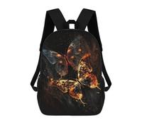 sinyumoney 3D Printed 17inch Backpacks Glowing Butterfly Art Print-3 Children Backpacks Kids School Backpack Cute Travel Bags Outdoor Casual Daypack for Boys
