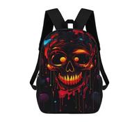 sinyumoney 3D Printed 17inch Backpacks Glowing Skull Artwork-2 Children Backpacks Kids School Backpack Cute Travel Bags Outdoor Casual Daypack for Boys