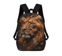 sinyumoney 3D Printed 17inch Backpacks Golden Lion Majesty -7 Children Backpacks Kids School Backpack Cute Travel Bags Outdoor Casual Daypack for Boys