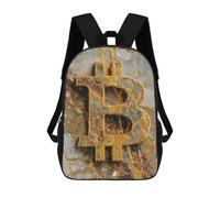 sinyumoney 3D Printed 17inch Backpacks Golden Marble Wall Art Decor Children Backpacks Kids School Backpack Cute Travel Bags Outdoor Casual Daypack for Boys