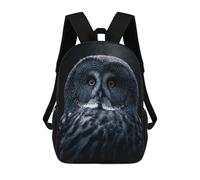 sinyumoney 3D Printed 17inch Backpacks Grey Bart Owl Children Backpacks Kids School Backpack Cute Travel Bags Outdoor Casual Daypack for Boys