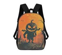 sinyumoney 3D Printed 17inch Backpacks Halloween Pumpkin Monster Children Backpacks Kids School Backpack Cute Travel Bags Outdoor Casual Daypack for Boys