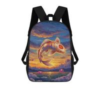 sinyumoney 3D Printed 17inch Backpacks Koi Fish Dreamscape Children Backpacks Kids School Backpack Cute Travel Bags Outdoor Casual Daypack for Boys