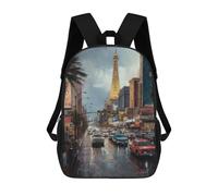 sinyumoney 3D Printed 17inch Backpacks Las Vegas Beauty USA Children Backpacks Kids School Backpack Cute Travel Bags Outdoor Casual Daypack for Boys