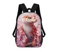 sinyumoney 3D Printed 17inch Backpacks Leopard Gecko Watercolor Children Backpacks Kids School Backpack Cute Travel Bags Outdoor Casual Daypack for Boys