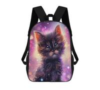 sinyumoney 3D Printed 17inch Backpacks Magical Galaxy Kitten Children Backpacks Kids School Backpack Cute Travel Bags Outdoor Casual Daypack for Boys