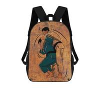 sinyumoney 3D Printed 17inch Backpacks Martial Art Children Backpacks Kids School Backpack Cute Travel Bags Outdoor Casual Daypack for Boys