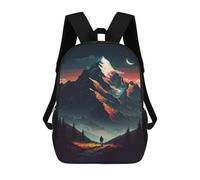 sinyumoney 3D Printed 17inch Backpacks Mountain Adventure at Sunset Children Backpacks Kids School Backpack Cute Travel Bags Outdoor Casual Daypack for Boys