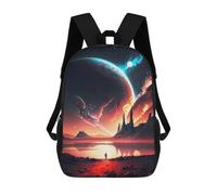 sinyumoney 3D Printed 17inch Backpacks Mountain Lake Universe Children Backpacks Kids School Backpack Cute Travel Bags Outdoor Casual Daypack for Boys
