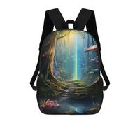 sinyumoney 3D Printed 17inch Backpacks Mystical Enchanted Forest Children Backpacks Kids School Backpack Cute Travel Bags Outdoor Casual Daypack for Boys