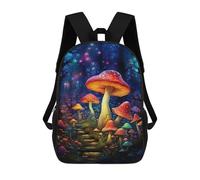 sinyumoney 3D Printed 17inch Backpacks Mystical Mushroom Forest Pathway Children Backpacks Kids School Backpack Cute Travel Bags Outdoor Casual Daypack for Boys