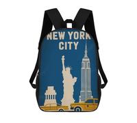 sinyumoney 3D Printed 17inch Backpacks New York City Vintage Children Backpacks Kids School Backpack Cute Travel Bags Outdoor Casual Daypack for Boys