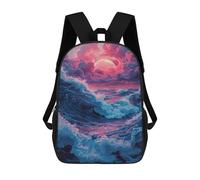 sinyumoney 3D Printed 17inch Backpacks Ocean Waves Sunset-3 Children Backpacks Kids School Backpack Cute Travel Bags Outdoor Casual Daypack for Boys