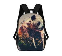 sinyumoney 3D Printed 17inch Backpacks Panda Animal Forest Children Backpacks Kids School Backpack Cute Travel Bags Outdoor Casual Daypack for Boys