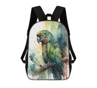 sinyumoney 3D Printed 17inch Backpacks Parrot Watercolor Children Backpacks Kids School Backpack Cute Travel Bags Outdoor Casual Daypack for Boys
