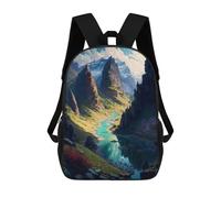 sinyumoney 3D Printed 17inch Backpacks Peaks Valley Children Backpacks Kids School Backpack Cute Travel Bags Outdoor Casual Daypack for Boys