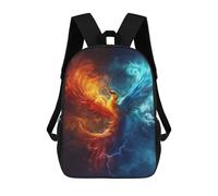 sinyumoney 3D Printed 17inch Backpacks Phoenix Rising Fire & Ice Artwork -1 Children Backpacks Kids School Backpack Cute Travel Bags Outdoor Casual Daypack for Boys