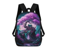 sinyumoney 3D Printed 17inch Backpacks Pink Magical Tree Children Backpacks Kids School Backpack Cute Travel Bags Outdoor Casual Daypack for Boys