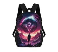 sinyumoney 3D Printed 17inch Backpacks Pink Portal Children Backpacks Kids School Backpack Cute Travel Bags Outdoor Casual Daypack for Boys