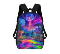 sinyumoney 3D Printed 17inch Backpacks Psychedelic Mushroom Forest Children Backpacks Kids School Backpack Cute Travel Bags Outdoor Casual Daypack for Boys